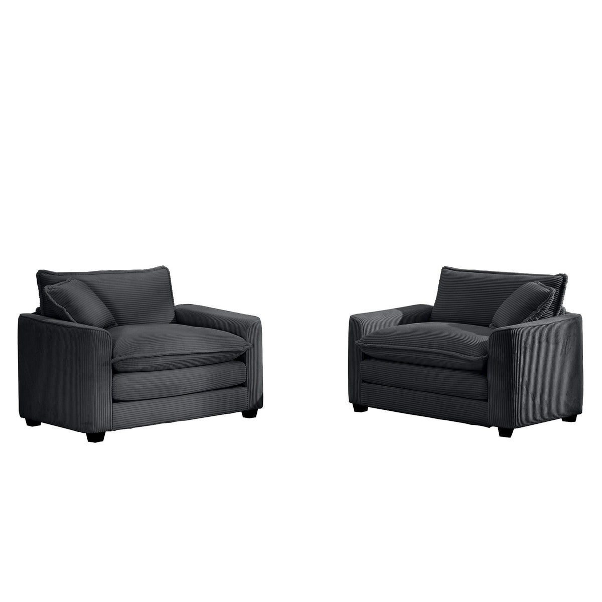 Modern Classic Fabric Single Chair Deep Seat Sofa With Pillow