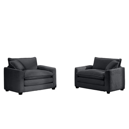 Modern Classic Fabric Single Chair Deep Seat Sofa With Pillow