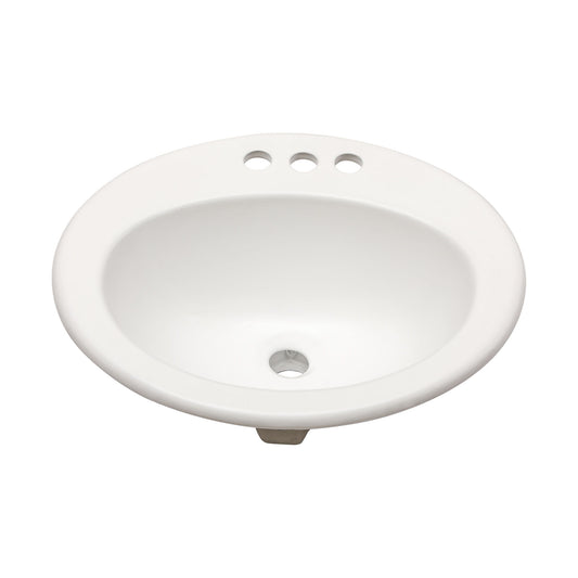20 X 18" Modern Ceramic Oval Undermount Bathroom Sink With 3 Faucet Holes - White