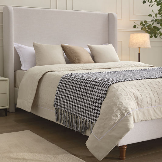 Hayden - Upholstered Wingback Bed With Tall Headboard