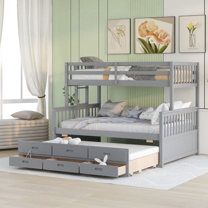 Bunk Bed With Twin Size Trundle And Drawers