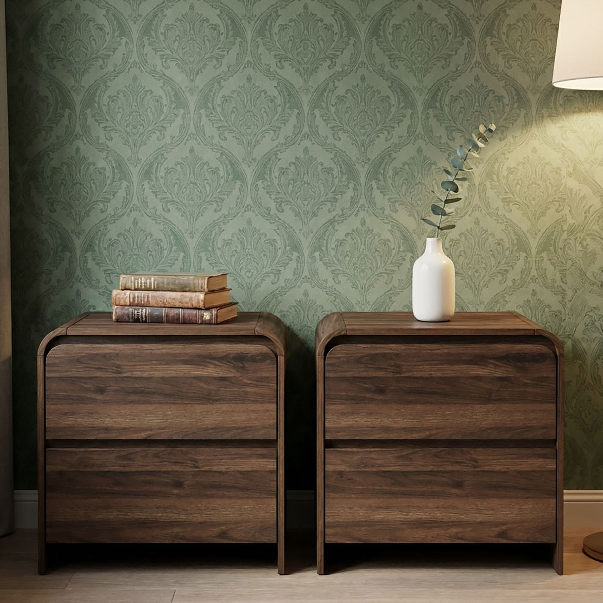 Mara - Two Drawer End Table / Bedside Table (Set of 2)