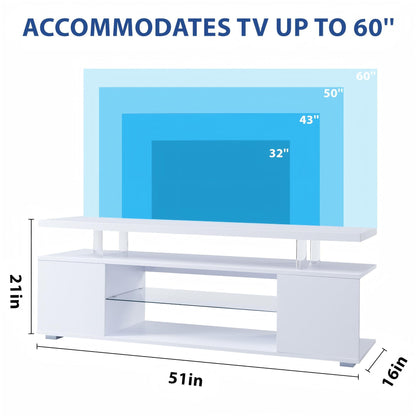 TV Stant With LED And Large Side Cabinet