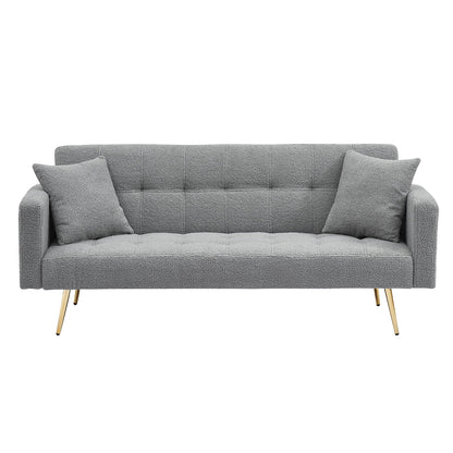 Teddy Fleece Sofa Bed With Luxurious Throw Pillows