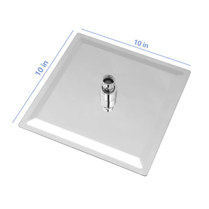 10" Square Rainfall Shower Head, Wall / Ceiling Mounted, Stainless Steel - Chrome