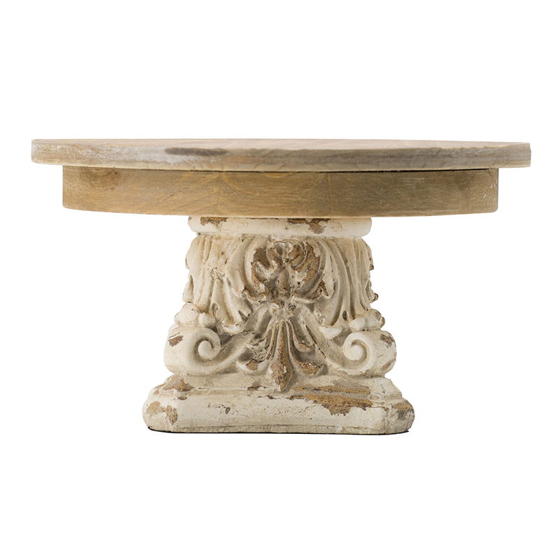 Cake Stand, Cake Plate With Magnesium Base - Cream / Brown