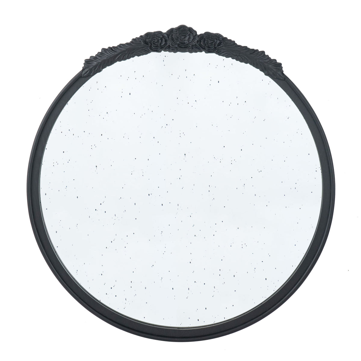 Round Hand Carved Rose Antique Mirror Frame, Wall Mirror For Live Space