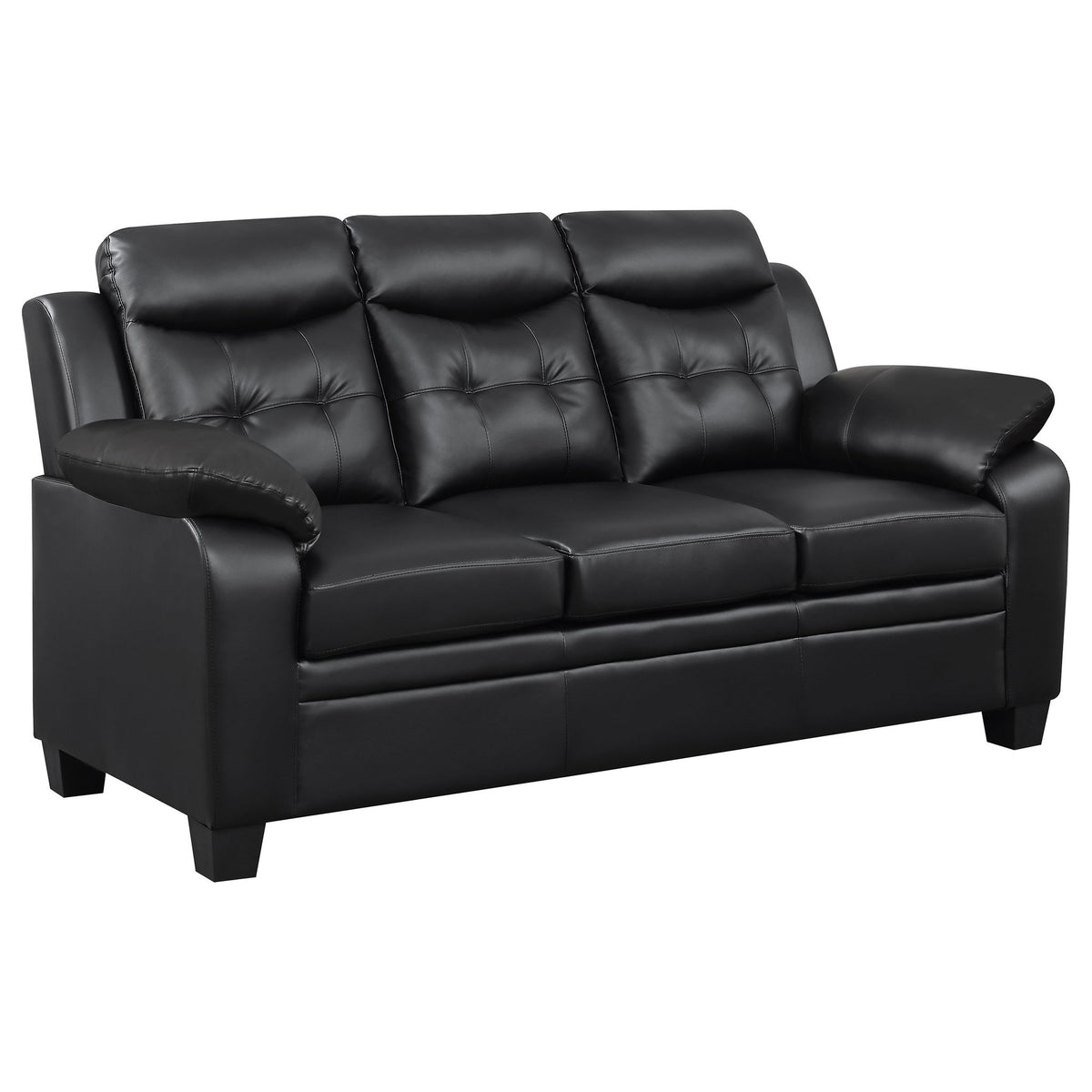 Eaton - Padded Sofa With Tufted Design - Black