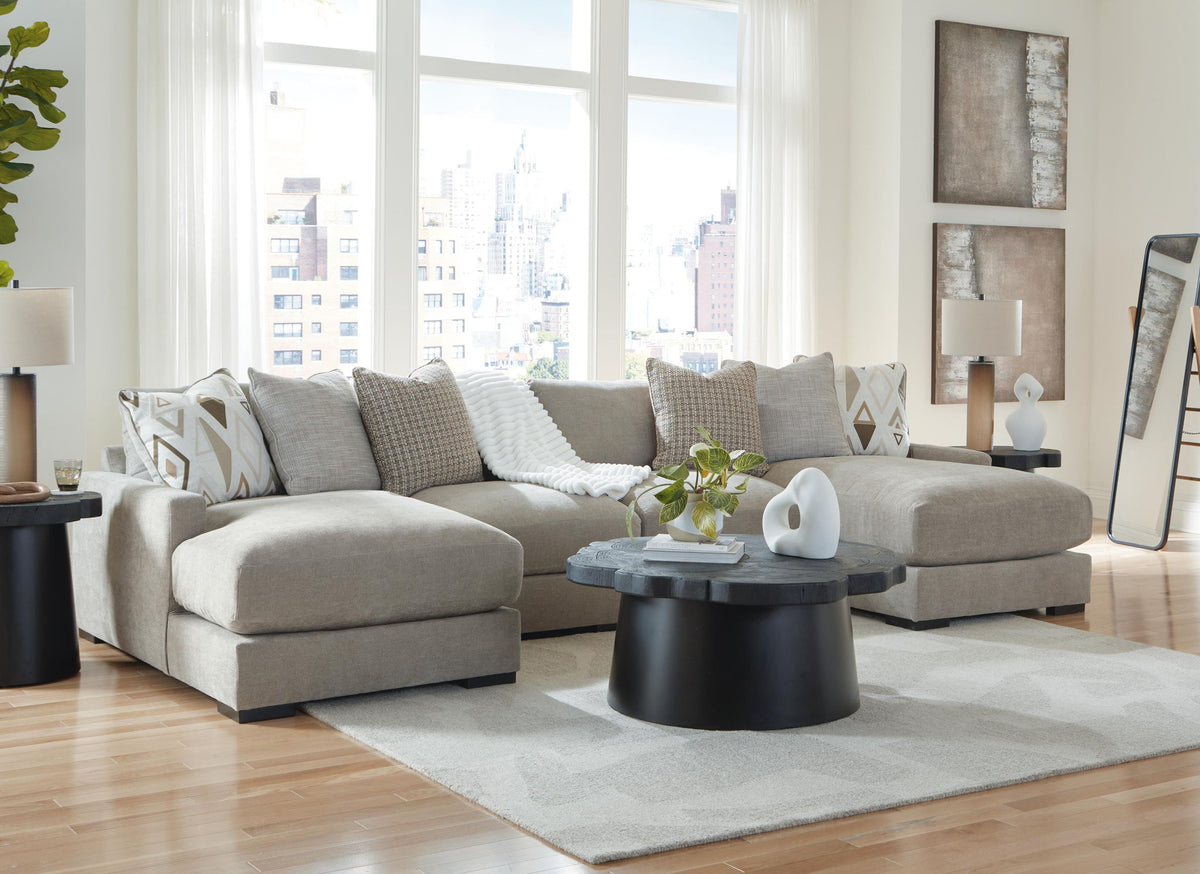 Aslan Court - 4-Piece Sofa Pit Sectional - Pebble