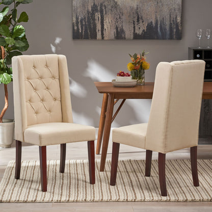 Sophisticated Tufted Dining Chair With High Back Design