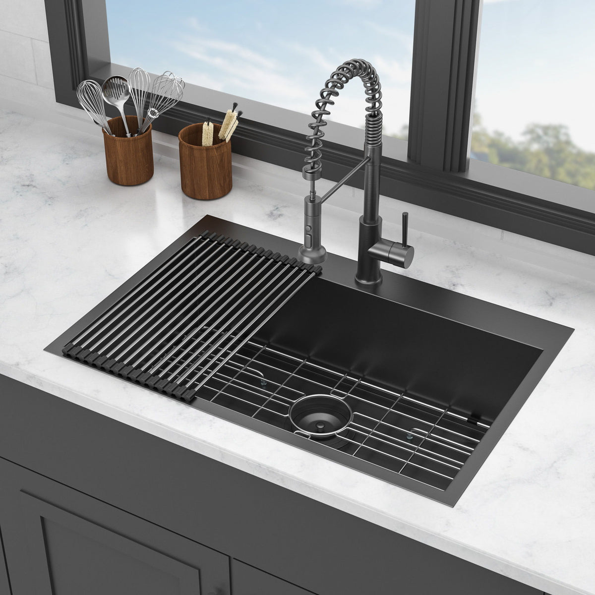 Drop In Kitchen Sink, 16 Gauge Stainless Steel, Topmount