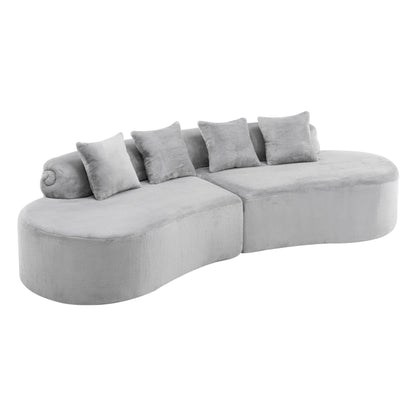 Modern Curved Sofa With Pillows