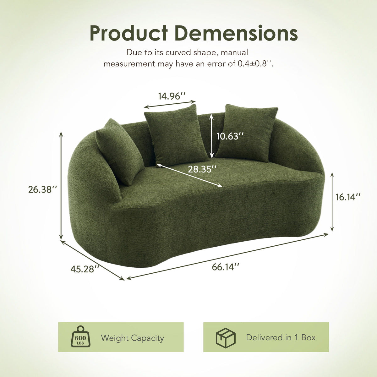 Loveseat Sofa, Compact Design For Small Spaces