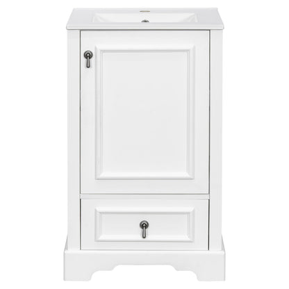 Bathroom Vanity With Sink, Soft Close Door, Adjustable U-Shaped Shelf