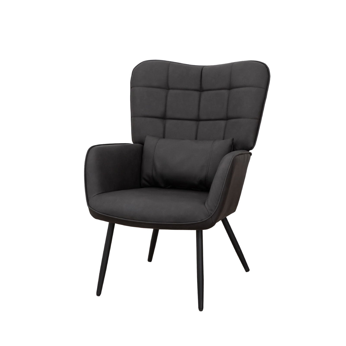 Modern Accent Arm Chair High Back With Metal Legs And Soft Padded