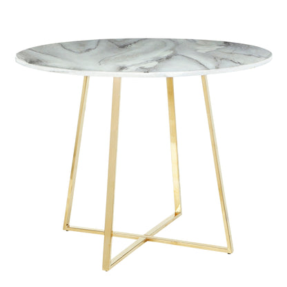 Cosmo - Contemporary / Glam Dining Table - Gold / White