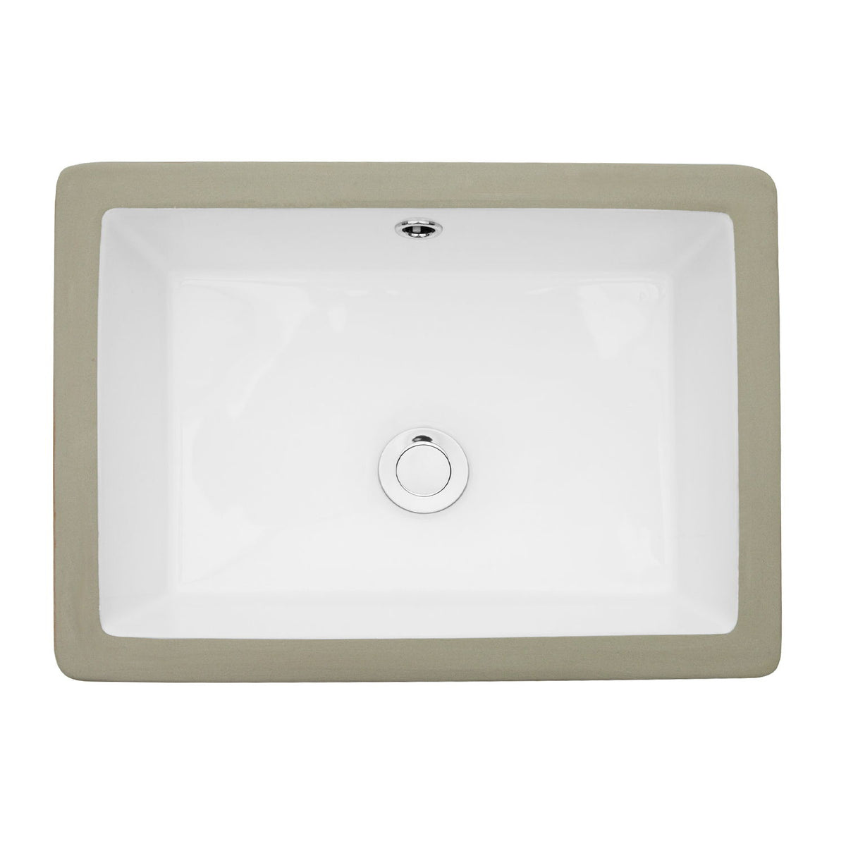 Modern Ceramic Rectangular Undermount Bathroom Sink With Overflow