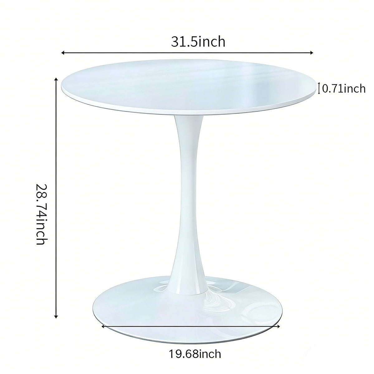 Mid-Century Tulip Table With Round Top, Pedestal Base