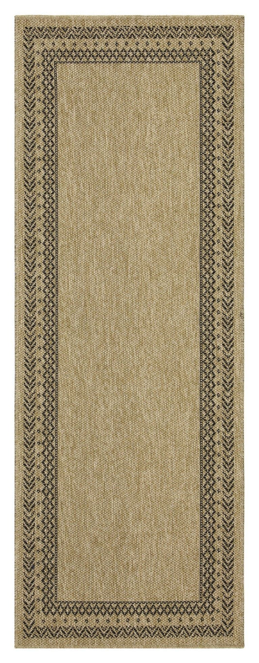 Earth - 5'3" X 7'3" Polypropylene Indoor, Outdoor Area Rug - Jute / Black