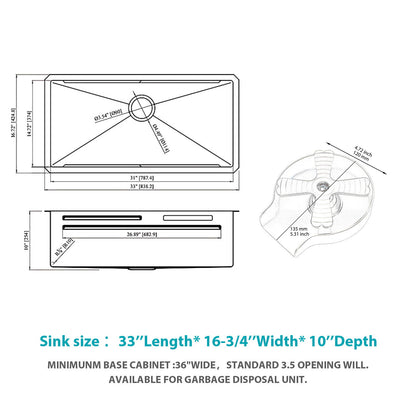 Undermount Stainless Steel Kitchen Sink With Pull Down Faucet & Ledge Workstation
