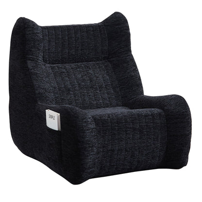 Bean Bag Chair With Armrests Oversized Comfy Beanbag Lounge Lazy Floor Sofa Accent Chair For Living Room - Black