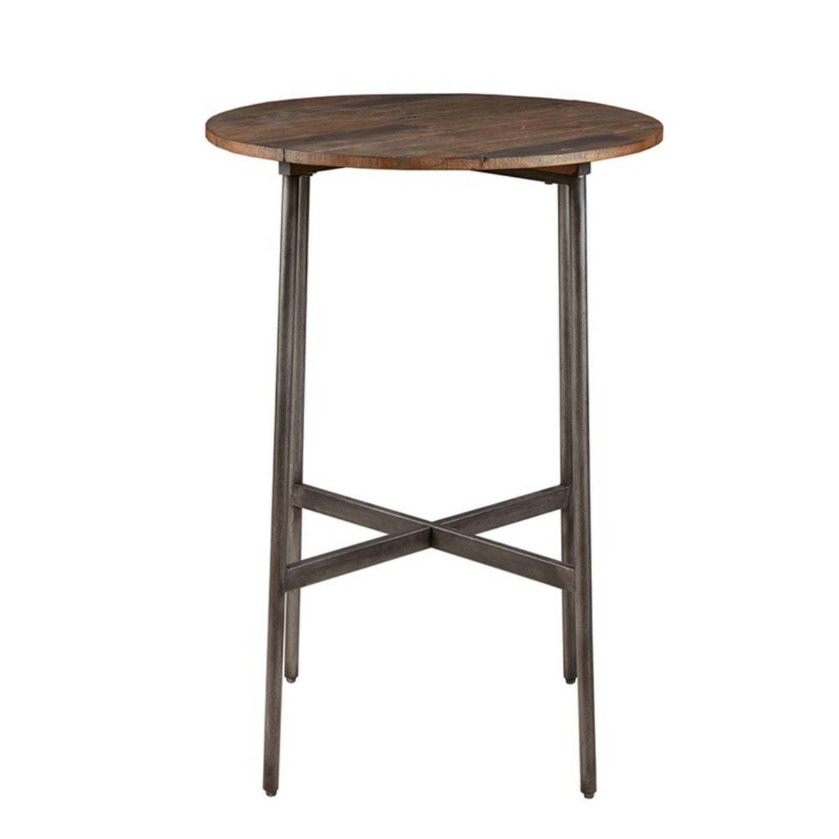 Renu - Round Bar Table With Industrial Charm - Light Brown