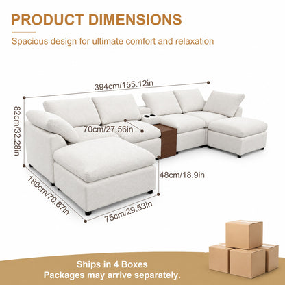 Modular Cloud Couch With Storage Console