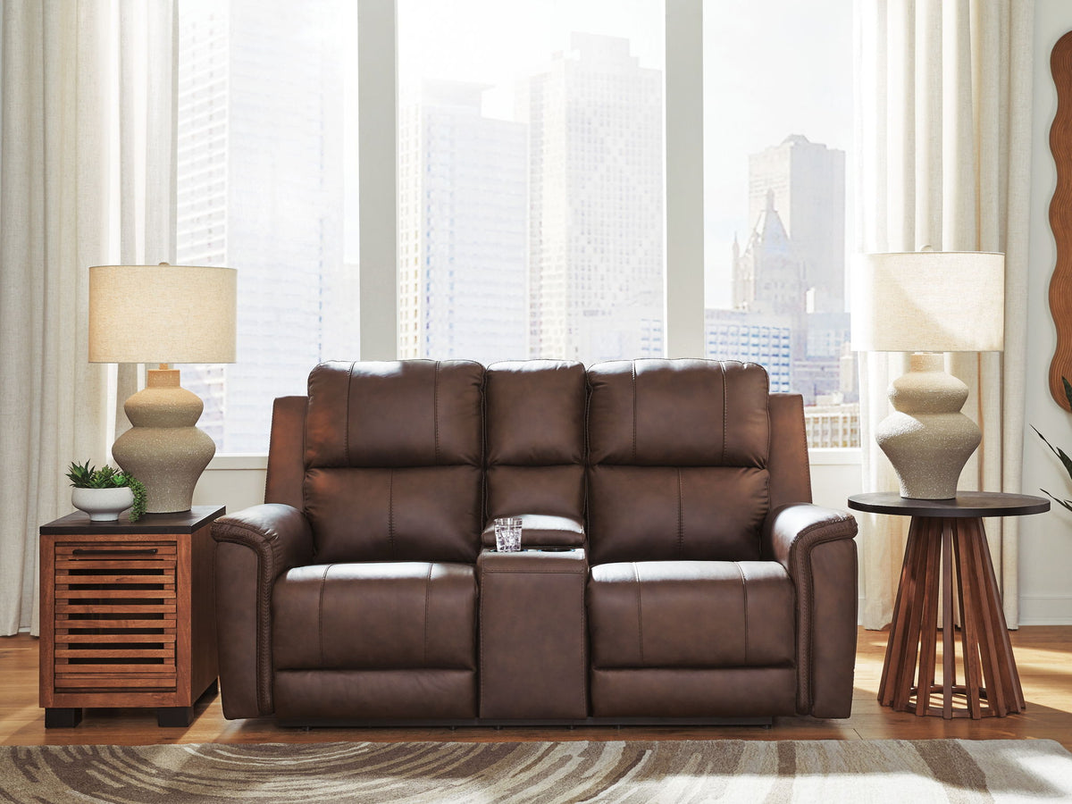 Bleckley - Power Reclining Loveseat With Console / Adjustable Headrest