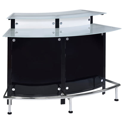 Keystone - Home Bar With Stemware & Wine Storage - Black