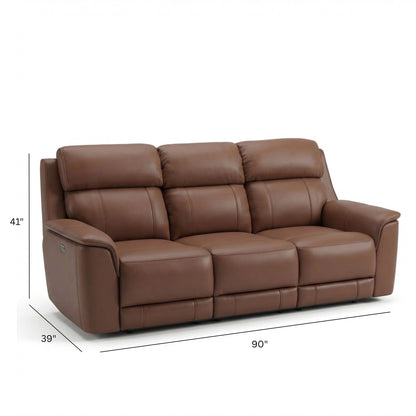 Oslo - Dual Power Reclining Sofa - Pecan