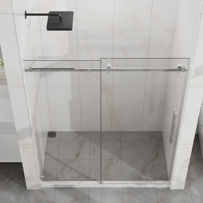 Frameless Tub Sliding Shower Door With Easy Clean Coating