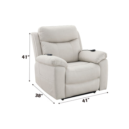 Chriki - Power Motion Recliner & Lift Heating Massage Chair - Beige
