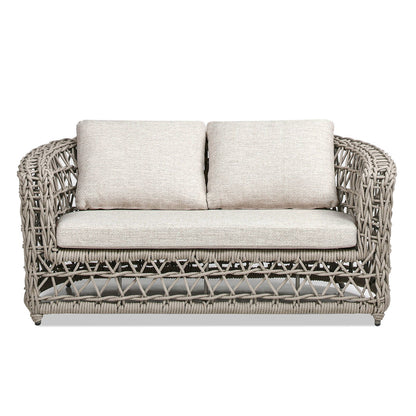 Everly - Frame Barrel Deep Seating Patio Loveseat Sofa Axroma Olefin - Beige