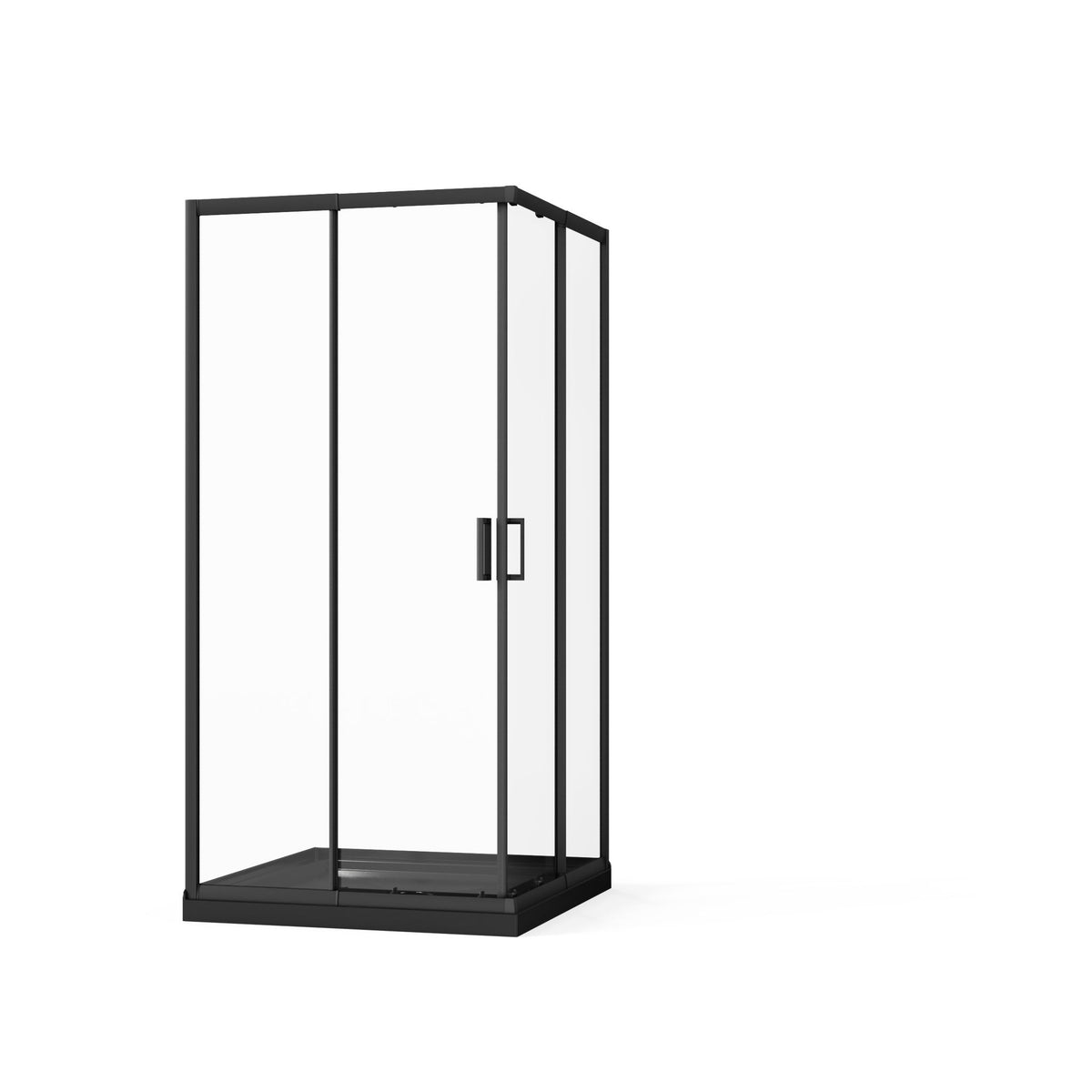 Corner Sliding Shower Door Combo With Base (No Drain Kit)