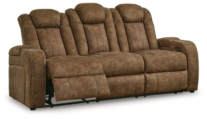Wolfridge - Power Reclining Sofa With Adj Headrest - Brindle