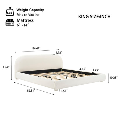 Upholstered Simple Modern Bedroom Bed With Curved Headboard