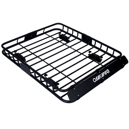 Motoring Rooftop Cargo Carrier Basket Steel, Universal Fit Roof Rack