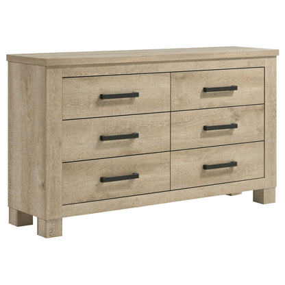 Sansome - 6 Drawer Bedroom Dresser With Pulls - Oak