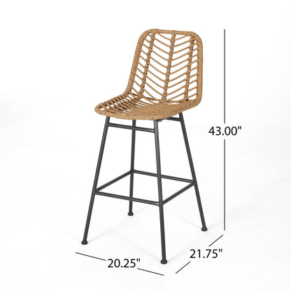 Sawtelle - Outdoor Wicker Barstools (Set of 2)