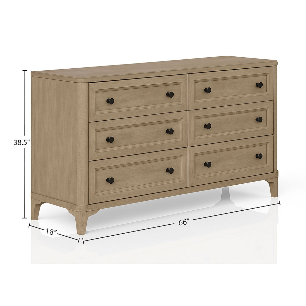6 Drawer Dresser - Sand - Wood