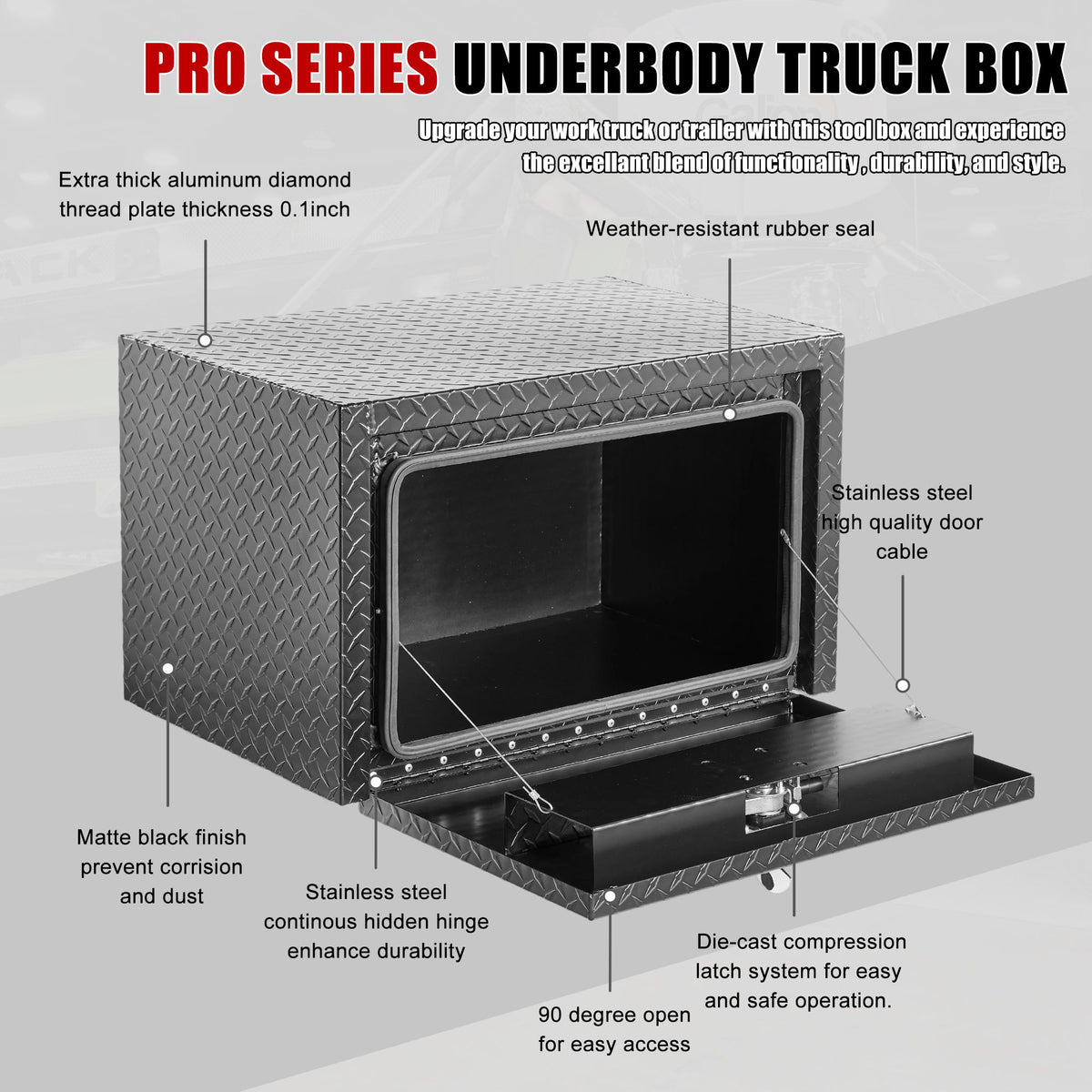 Pro Series - Underbody Truck Tool Box Waterproof Storage Chest