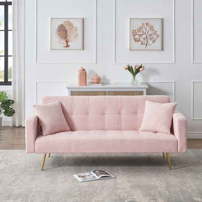 Teddy Fleece Sofa Bed With Luxurious Throw Pillows