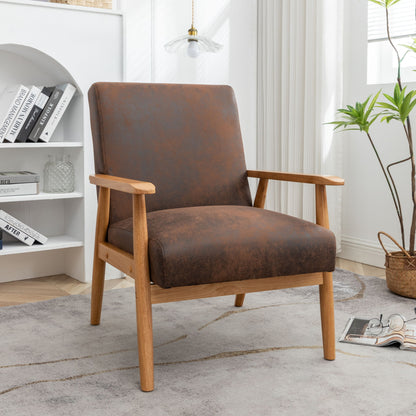 Wide Arm Chair - Light Brown