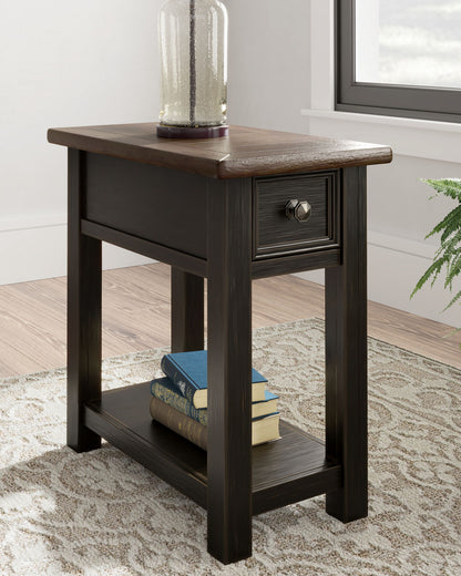 Tyler Creek - Chair Side End Table - Black / Gray
