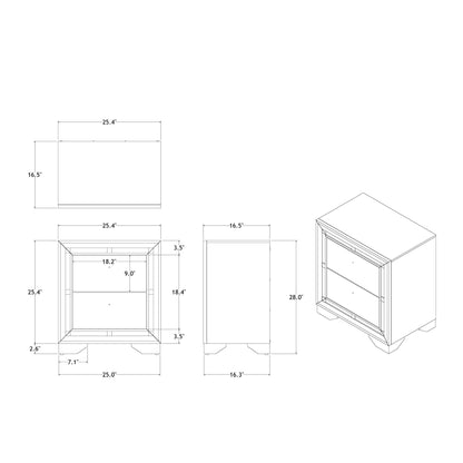 Chloe - Nightstand - Silver / Gray