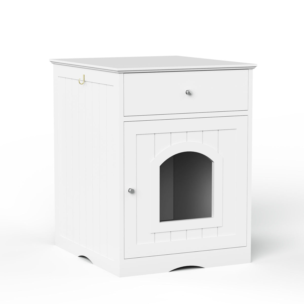 Pet House Cat Litter Box Enclosure With Drawer, Side Table