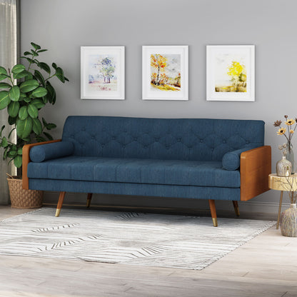 Aidan - Mid Century Modern Tufted Fabric Sofa