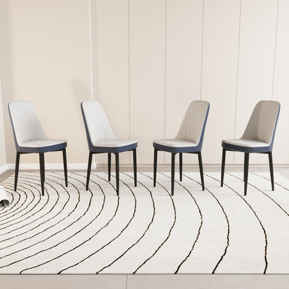 Modern Dining Chair With Cushions And Metal Legs
