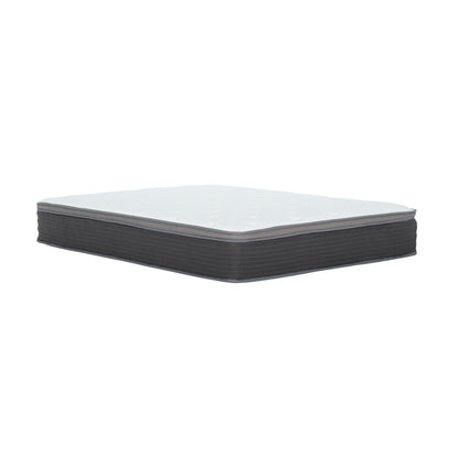 12'' Hybrid Mattress In A Box, Plush Gel Memory Foam Mattress Top With Pocket Coil Base - Gray / White - Queen