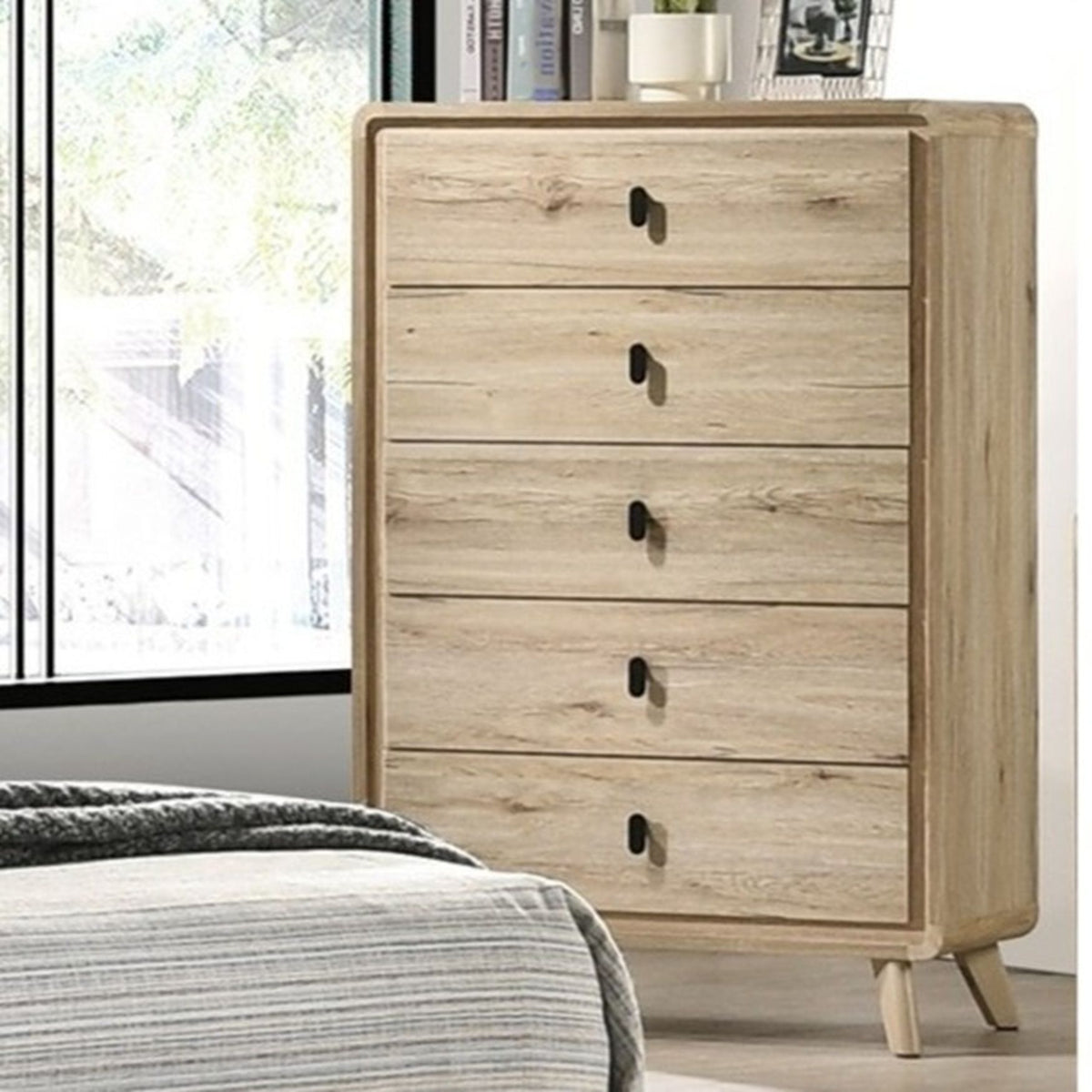 Chest With 5 Drawers - Beige